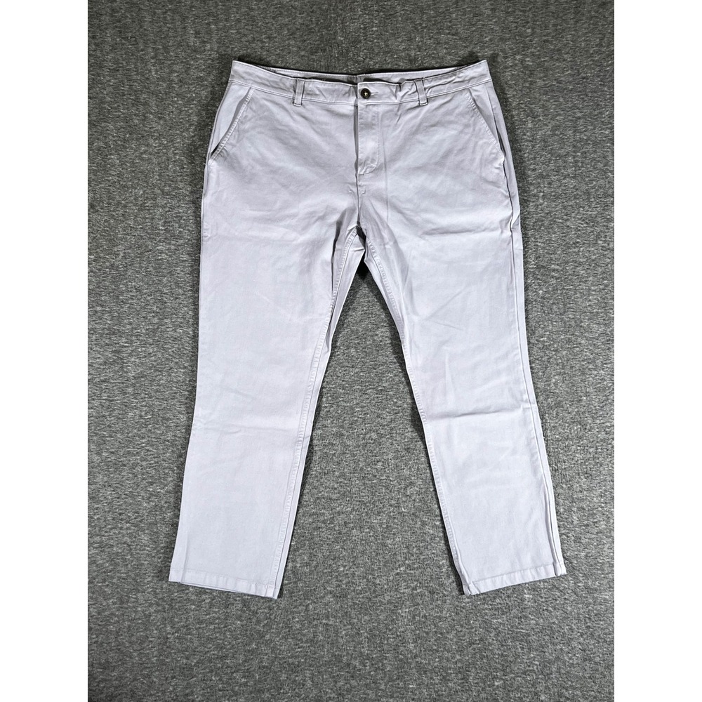 Mugsy Ashlands Lavender Chino Pants Mens 40x30 Stretch Slim Straight Trousers